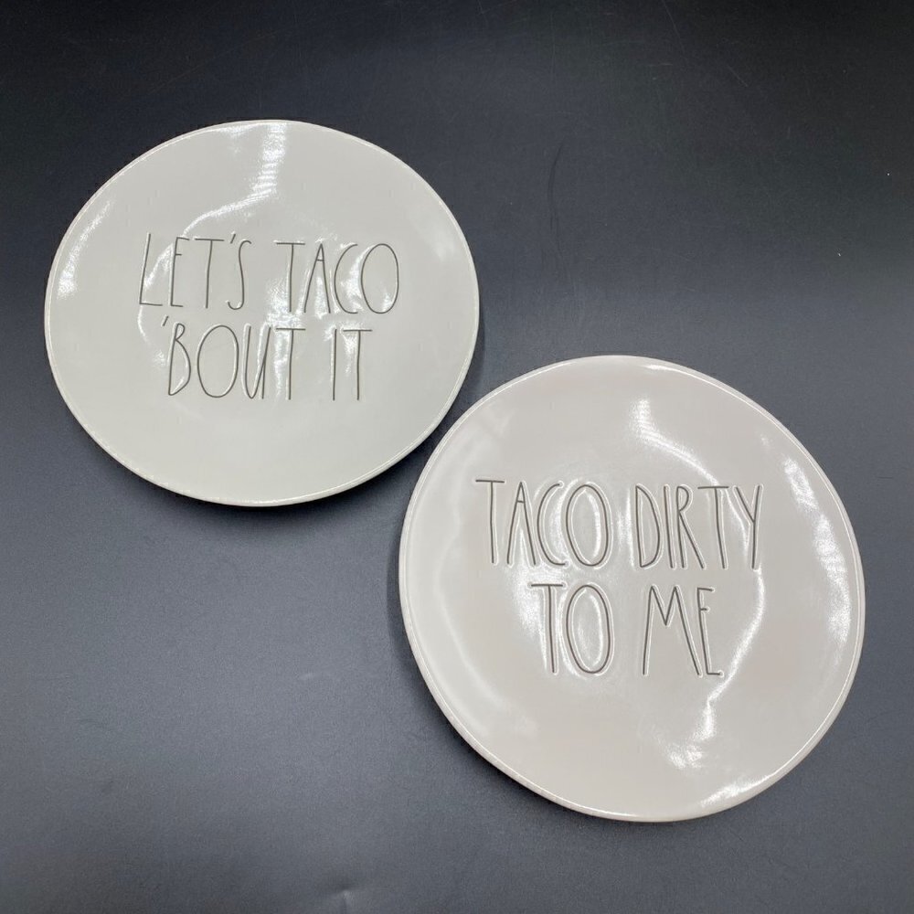Rae Dunn Artisan Collection by Magenta Taco Plates 2-Piece Set